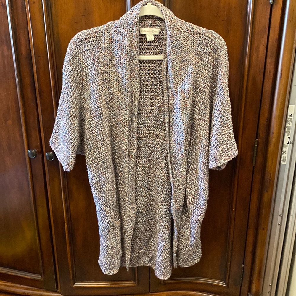 Cold water creek multi color long cardigan